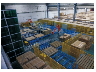 Automatic palletizing logistics line