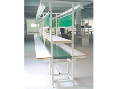 Long work table belt line